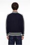Men's Mchnst Written Sleeve Striped Zippered Knitwear Navy Blue - 4