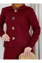 Women's Tight Knitted Suit with Buttoned Jacket and Skirt - 4