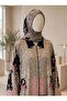 Patchwork Blossom Abaya Set - 2 Piece Open Abaya + Matching Hijab - Floral Print Modest Dress for Women - 4