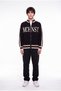 Men's Mchnst Written Sleeve Striped Zippered Knitwear Black - 5