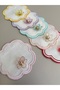 6 Colorful Daisy Brooches Flower Coffee Cocktail Presentation Napkins - 4