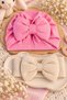 Baby Pink Bowknot Hat and Cream Bandana Set of 2
