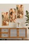 Abstract Art and Beautiful Woman 3-Piece Mdf Painting