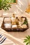 Rattan Brown Plastic Tile Pattern Bread Basket Organizer 28*22*7cm