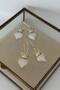 Zircon Stone Detailed Heart and Crown Figured Dangle Earrings Silver - 3