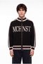 Men's Mchnst Written Sleeve Striped Zippered Knitwear Black