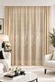 Elegant Branch Patterned Tulle Curtain |   Modern Living Room Curtain |   Sık Pile |   Beige