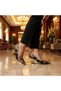Valley Ethnic Pattern Closed Back Gold Galvanized Feta Heeled Shoes