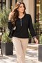 Modern Elegance with Ring Zipper Detail – Women's Long Sleeve Viscose Blouse with Cuff Detail - 4