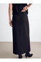 Two Mt Shop Quality Lcw Vision Black Plain Midi Women's Skirt - 6