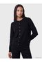 Alita City Black Knitwear Plain Women's Cardigan with a Difference - 2