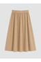 Alita City Lcw Modest Beige Poplin Plain Long Women's Skirt with a Difference - 5