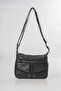 Washable Leather Cross Shoulder Bag Multi-Compartment Soft Textured Stylish Daily Bag Black 18170