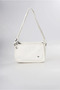 Washable Leather Crossbody Shoulder Bag Multi-Compartment Soft Textured Stylish Daily Bag White 18168