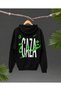 Gazze Printed Oversize Unisex Hooded Sweatshirt