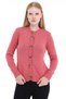 Pink Women's 100% Cotton Plain Knit Buttoned Crew Neck Knitwear Cardigan Trist-6171