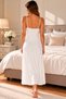 Women's Ebru Combed Cotton Nightgown with Lace Collar and Slit Detail - 2