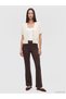 Alita City Ecru Knitwear Plain Short Women's Cardigan with a Difference - 2