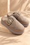 Gny Women's Mink Suede Buckle Thick Sole Slippers - 3