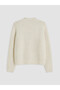 Alita City Ecru Knitwear Patterned Short Women's Cardigan with a Difference - 6