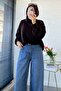 Premium Lyocell Denim Palazzo Trousers - Blue - 6