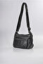 Washable Leather Crossbody Shoulder Bag Multi-Compartment Soft Textured Stylish Daily Bag Black 18171 - 5