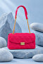 Laila Women's Stitched Chain Strap Hand and Shoulder Bag-Fuchsia - 2