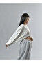 Ecru Crew Neck Basic Women's Sweatshirt Coc3543 - 3