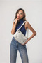 Washable Leather Crossbody Shoulder Bag Multi-Compartment Soft Textured Stylish Daily Bag White 18168 - 2