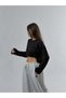 Black Crew Neck Basic Women's Sweatshirt Coc3541 - 3