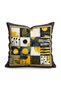 Digital Printed Throw Pillow Cover. Luxury Abstract Yellow Patterned Double-Sided Hidden Zipper Suede 43X43Cm Set of 2 - 2