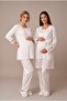 Women's Ecru Lace Robe and Maternity Pajama Set for Easy Breastfeeding