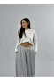 Ecru Crew Neck Basic Women's Sweatshirt Coc3543