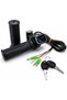 Electric Bike Throttle Twist Accelerator with LCD Display and Key Ignition, E-Bike Scooter Throttle Handle with Left Grip, 2 Keys and Wiring Cable, Replacement Speed Control Handle