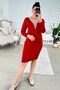 V-Neck Lace Detail Viscose Dress 7K138 - 2
