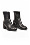Black Leather Zippered Women's Heeled Boots Daily Office Event Stylish Comfortable Boots 224572 - 4