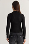 Women's Black Soft Touch Half Turtleneck Asymmetrical Cut Blouse 6177 60286619 - 7