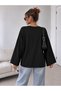Women's Soft Crew Neck Oversized Cotton Inside Long Wide Sleeve Sweatshirt - 2