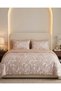 Beige 4 Piece Floral Printed Comforter Set (King Size) - 2
