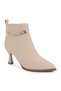 Women's Boots K26-0010 Beige Stone Embellished Accessories Pointed Toe Thin Goblet Heels Stylish Evening Dress Shoes