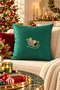Premium Embroidered Cushion Cover - Artdeco Green Sleigh - 43*43 cm - Pnk001