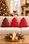 Decorative Pine Tree Shaped 3-Piece Throw Pillow Set – 35 × 35 cm – Set with Filling - 3