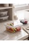 White Plain Square Glass Storage Box With Lid
