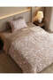 Beige 3 Piece Floral Printed Comforter Set (Twin Size) - 3