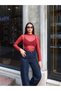 Women's Transparent Glittery Half Turtleneck Sheer Blouse - 6