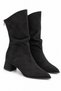Ruvessa Drawstring Detailed Zippered Pointed Toe Thick Heeled Casual Women's Boots - 7