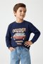 Dmb Boy's Printed Sweatshirt 4-9 Years Indigo