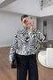 New Season Stand Collar Zebra Patterned Bomber Coat Jacket
