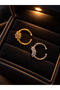 Sun and Moon Model Set of 2 Adjustable Women's Rings in Gold and Silver Color with Steel Look - 4