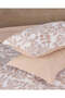 Beige 4 Piece Floral Printed Comforter Set (King Size) - 7